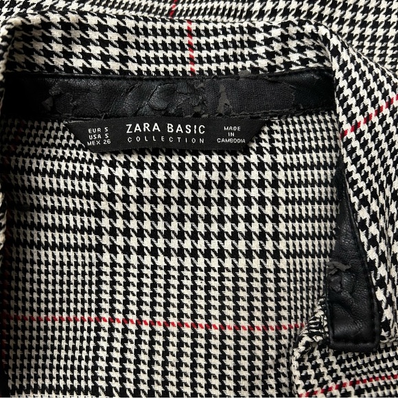 ZARA Black and White Houndstooth Collared Shift Dress - Picture 14 of 14